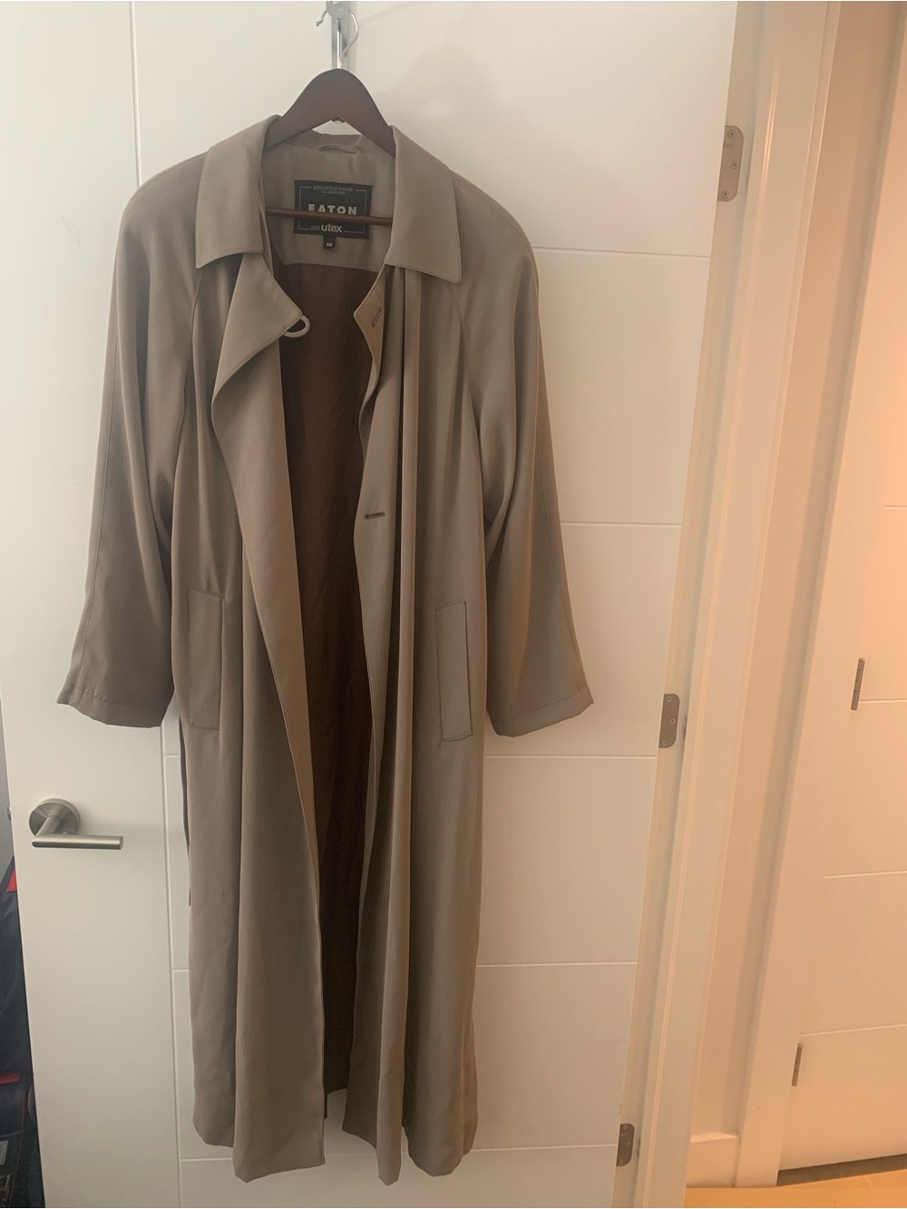 Utex Taupe Long Trench Coat A9